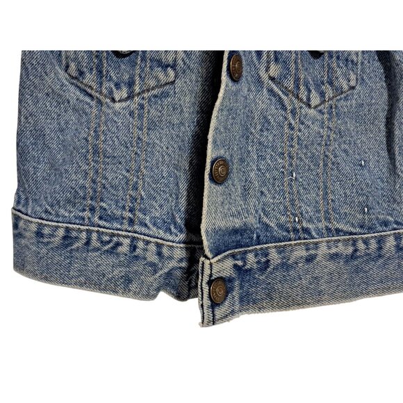 Vintage 1980-84 Levis Orange Tab Cropped Denim Trucker Jacket Womens XS/S Fits L - Picture 6 of 9